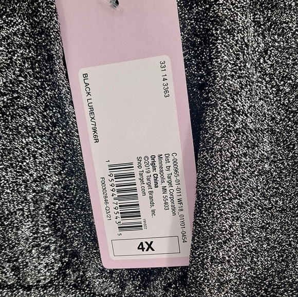 New! Sparkly Black/Silver Lurex Crop Top Wild Fable 4X NWT - Picture 6 of 9